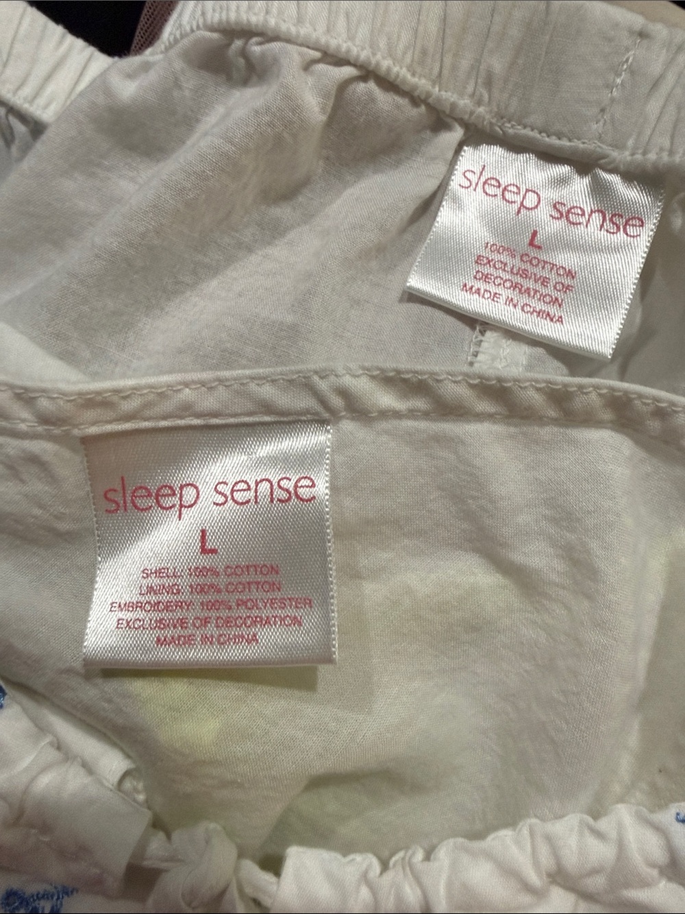 White & Blue Floral Cotton Summer Pajama Set with Lime Trim by Sleep Sense - Picture 4 of 8